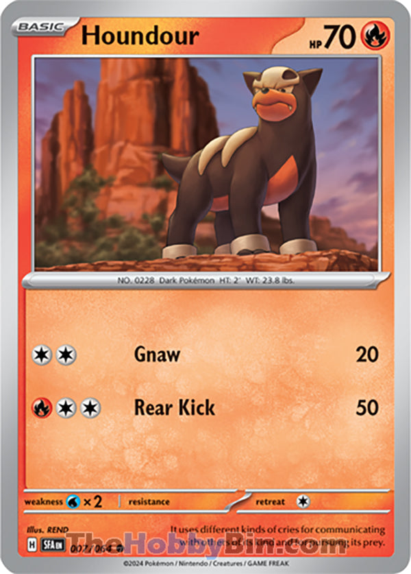 Houndour #007/064 Common - Shrouded Fable Pokemon card