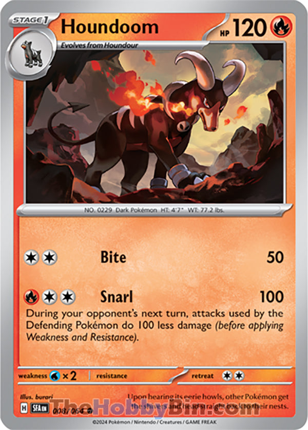 Houndoom #008/064 Common - Shrouded Fable Pokemon card