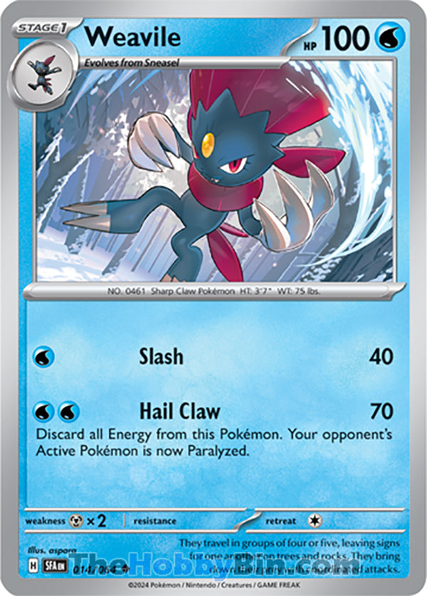 Weavile #014/064 Uncommon - Shrouded Fable Pokemon card
