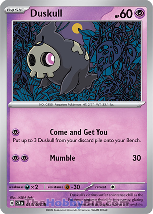 Duskull #018/064 Common - Shrouded Fable Pokemon card
