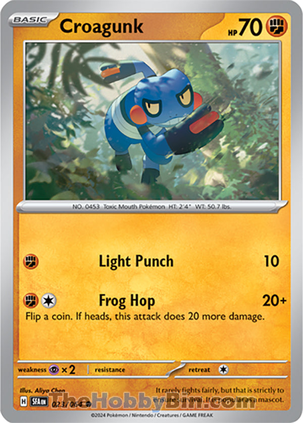 Croagunk #023/064 Common - Shrouded Fable Pokemon card