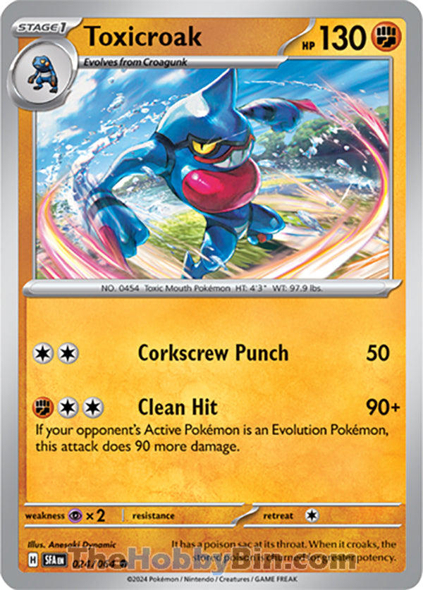 Toxicroak #024/064 Common - Shrouded Fable Pokemon card