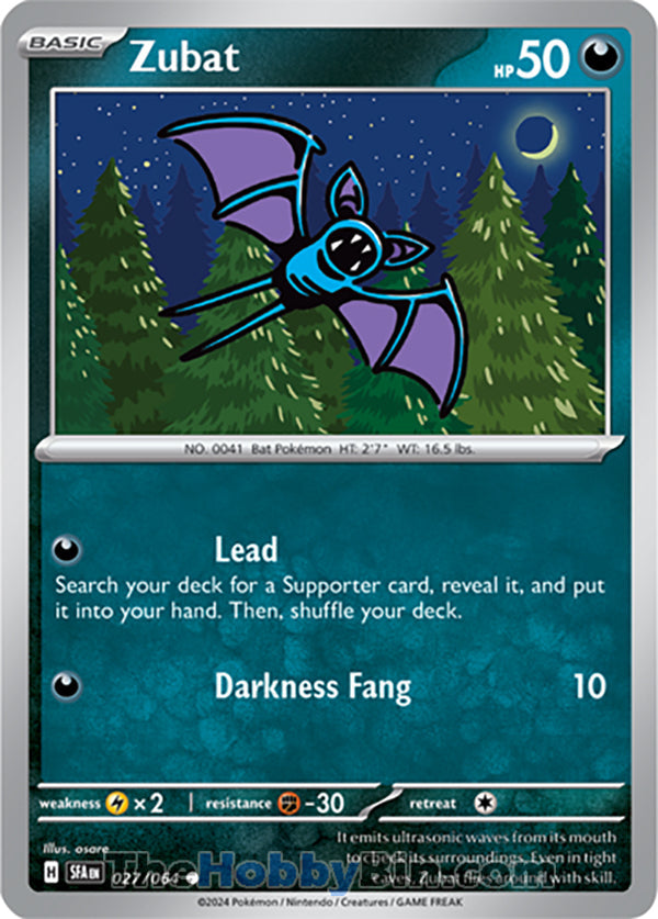 Zubat #027/064 Common - Shrouded Fable Pokemon card
