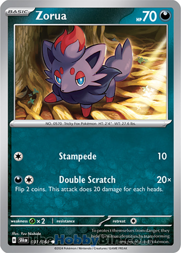 Zorua #031/064 Common - Shrouded Fable Pokemon card