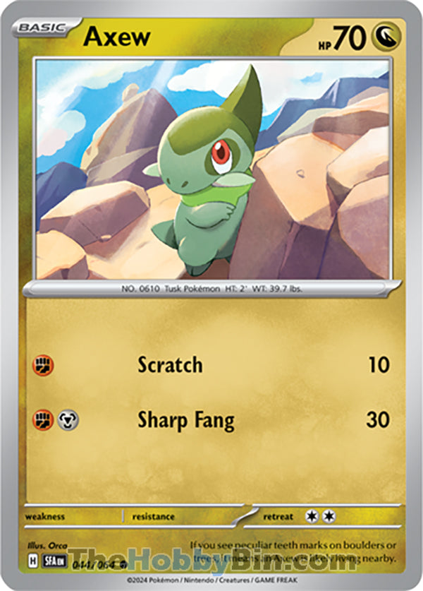 Axew #044/064 Common - Shrouded Fable Pokemon card
