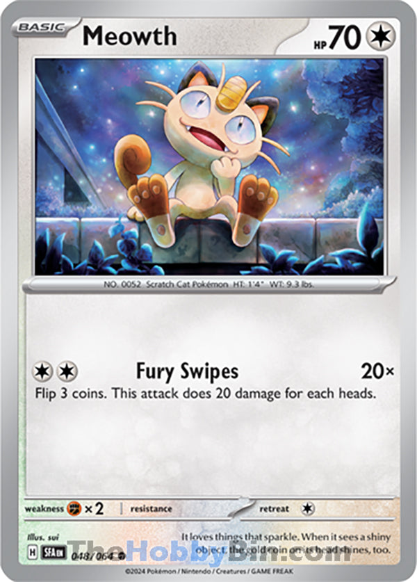 Meowth #048/064 Common - Shrouded Fable Pokemon card