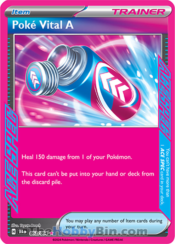 pokemon shrouded fable card values Poke Vital A Shrouded Fable ACE SPEC Rare #062/064 – The Hobby Bin