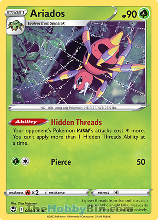 Ariados #4/195 Holo Rare - Silver Tempest Pokemon card