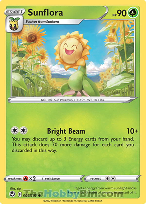Sunflora #6/195 Uncommon - Silver Tempest Pokemon card