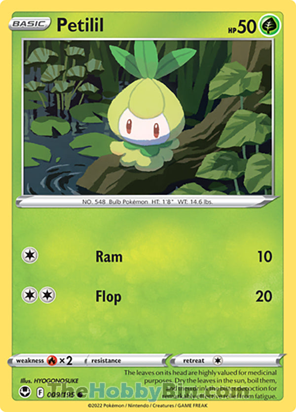 Petilil #9/195 Common - Silver Tempest Pokemon card