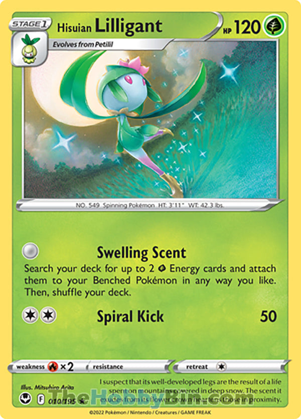 Hisuian Lilligant #10/195 Rare - Silver Tempest Pokemon card