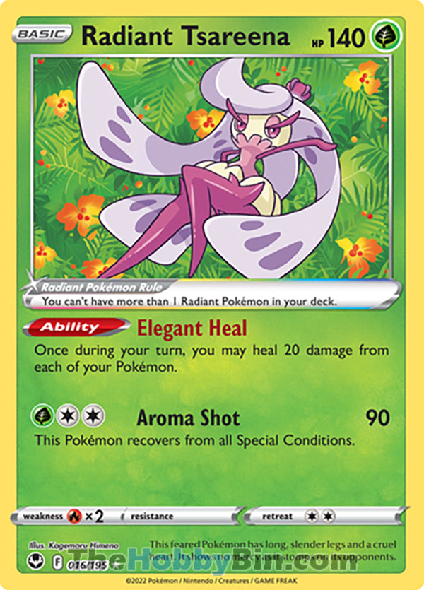 Radiant Tsareena #16/195 Radiant - Silver Tempest Pokemon card