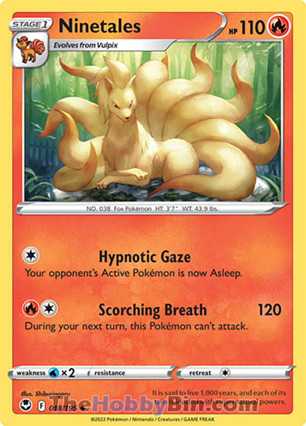 Ninetales #18/195 Uncommon - Silver Tempest Pokemon card