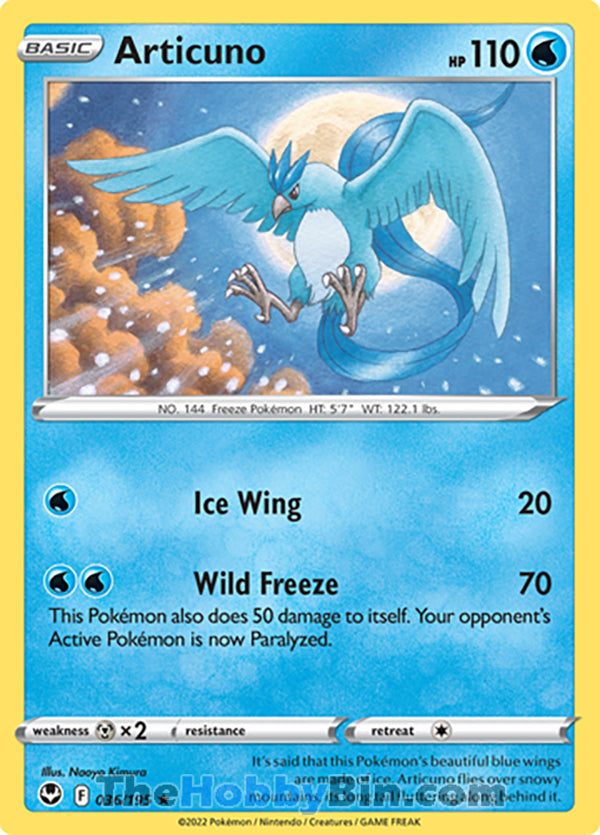 Articuno #36/195 Holo Rare - Silver Tempest Pokemon card