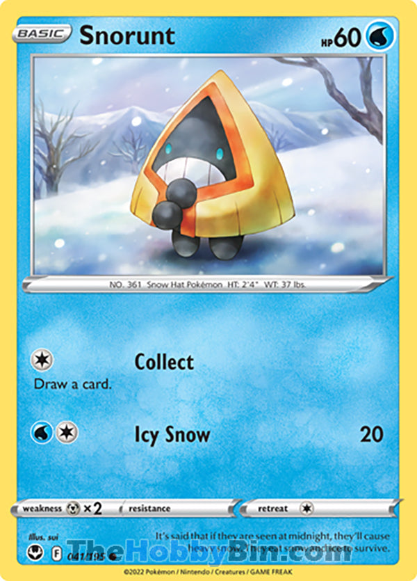 Snorunt #41/195 Common - Silver Tempest Pokemon card