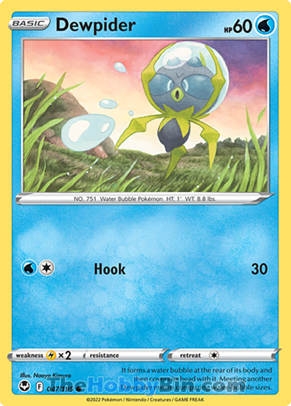Dewpider #47/195 Common - Silver Tempest Pokemon card