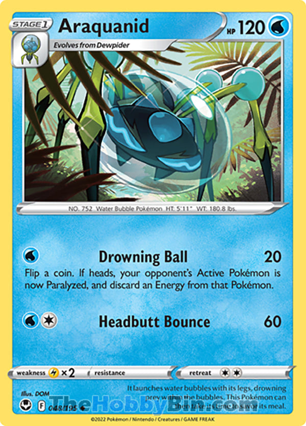 Araquanid #48/195 Uncommon - Silver Tempest Pokemon card