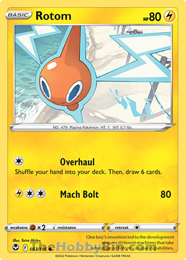 Rotom #53/195 Common - Silver Tempest Pokemon card