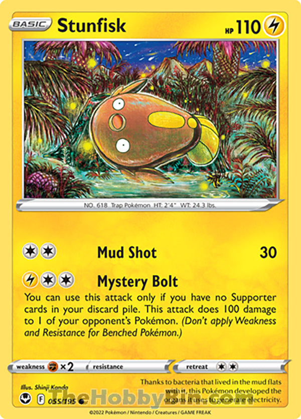 Stunfisk #55/195 Common - Silver Tempest Pokemon card
