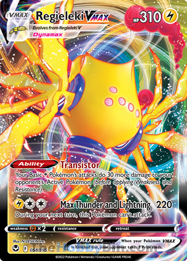 Regieleki VMAX #58/195 Ultra Rare VMAX - Silver Tempest Pokemon card