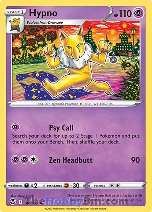 Hypno #61/195 Uncommon - Silver Tempest Pokemon card