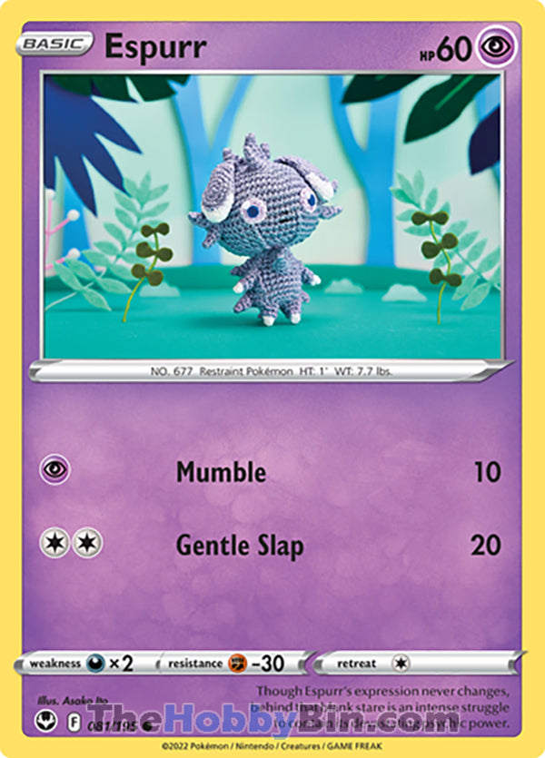 Espurr #81/195 Common - Silver Tempest Pokemon card