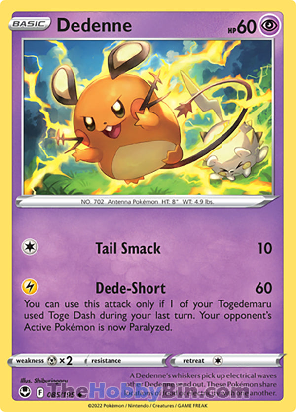 Dedenne #85/195 Uncommon - Silver Tempest Pokemon card
