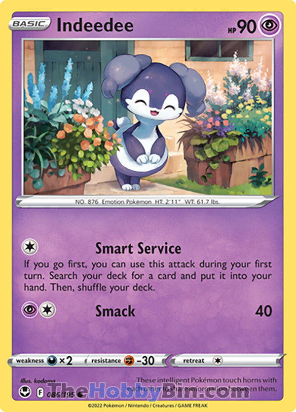 Indeedee #86/195 Common - Silver Tempest Pokemon card