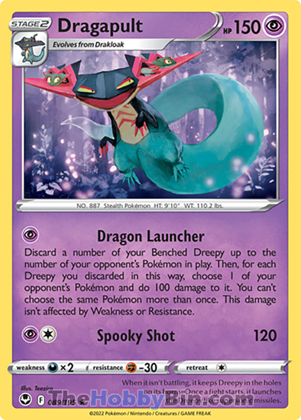 Dragapult #89/195 Holo Rare - Silver Tempest Pokemon card