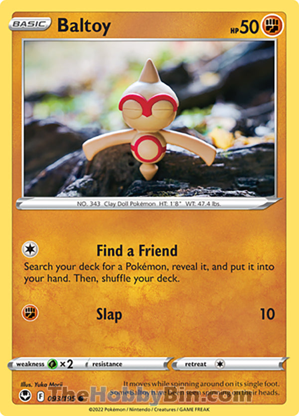 Baltoy #93/195 Common - Silver Tempest Pokemon card