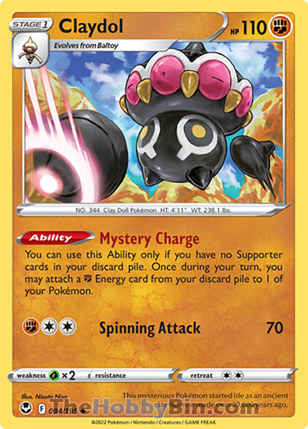 Claydol #94/195 Uncommon - Silver Tempest Pokemon card