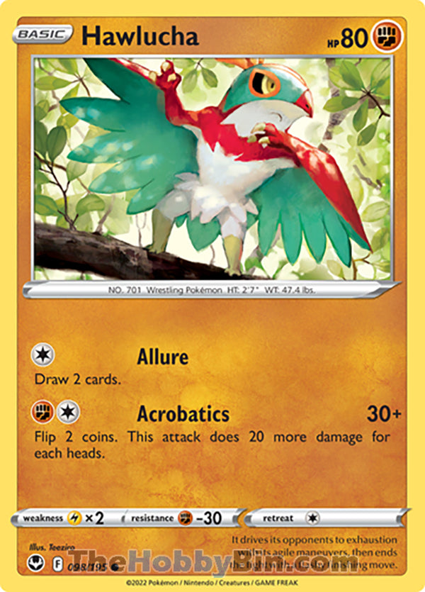 Hawlucha #98/195 Common - Silver Tempest Pokemon card