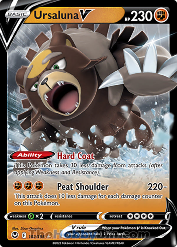 0102 Ursaluna V Ultra Rare V Silver Tempest