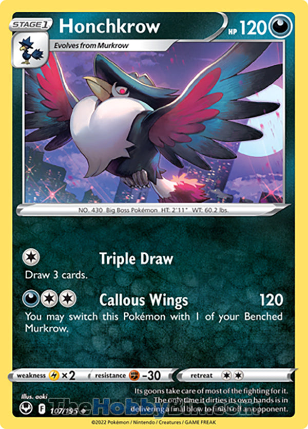 0107 Honchkrow Uncommon Silver Tempest