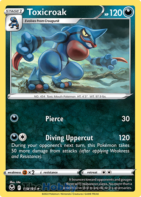 Toxicroak #110/195 Uncommon - Silver Tempest Pokemon card
