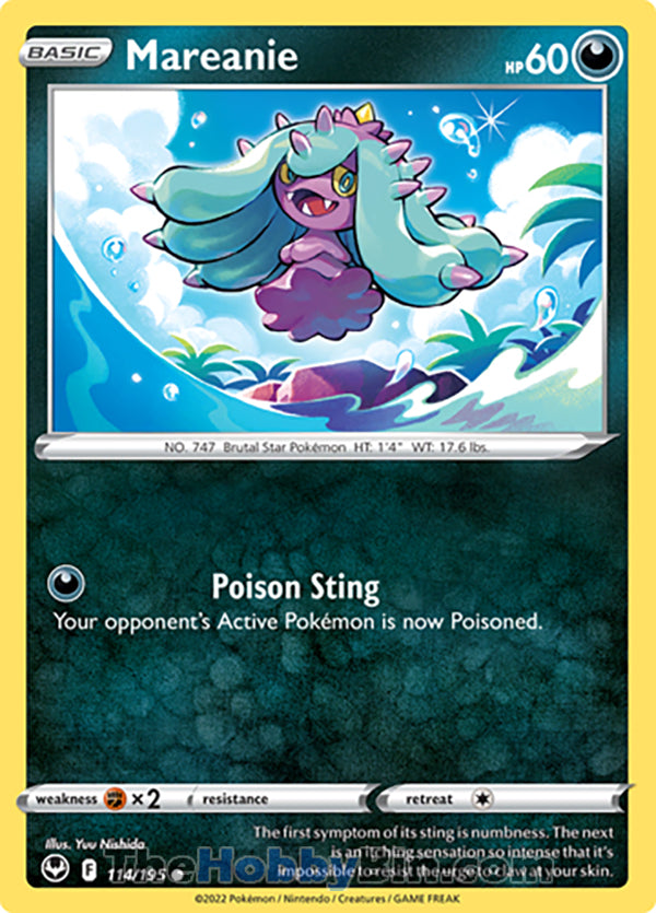 Mareanie #114/195 Common - Silver Tempest Pokemon card