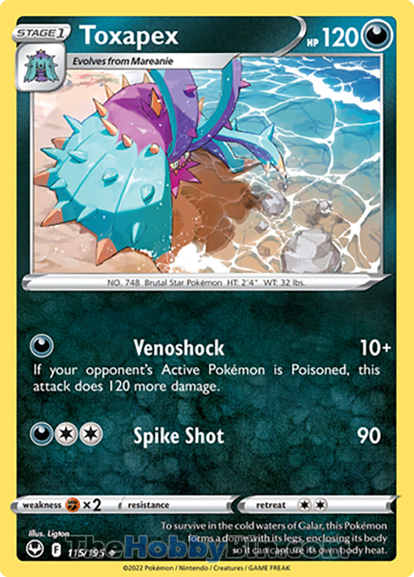 Toxapex #115/195 Uncommon - Silver Tempest Pokemon card