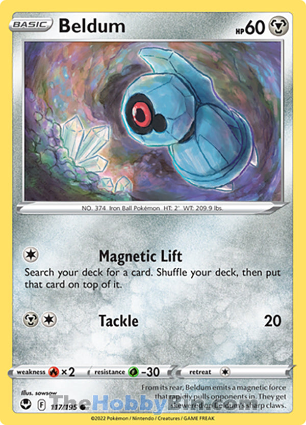 Beldum #117/195 Common - Silver Tempest Pokemon card