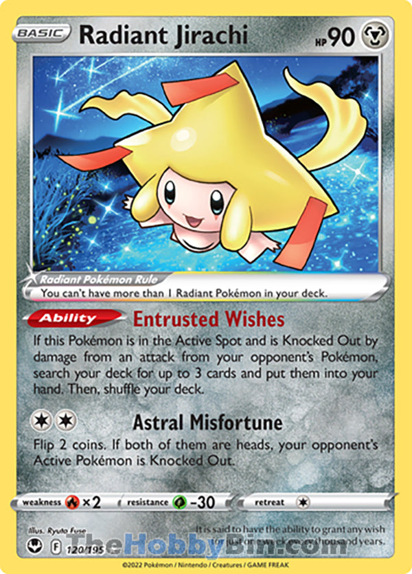 Radiant Jirachi #120/195 Radiant - Silver Tempest Pokemon card