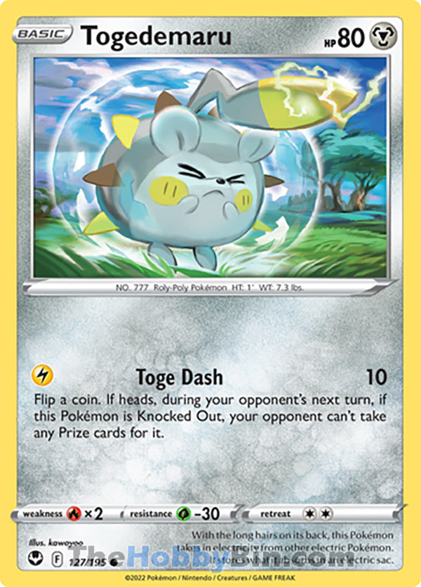 Togedemaru #127/195 Common - Silver Tempest Pokemon card
