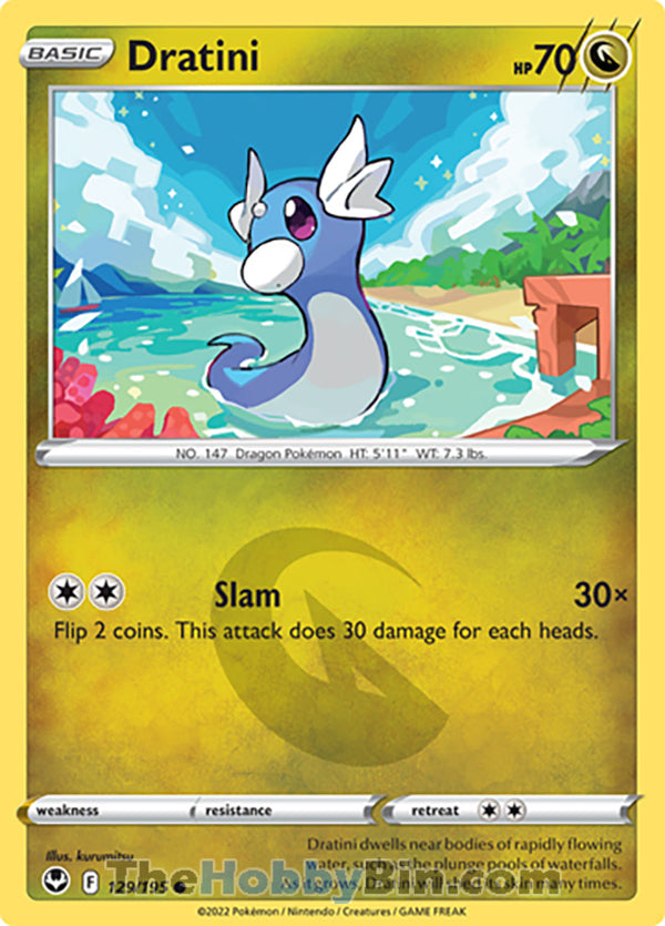 Dratini #129/195 Common - Silver Tempest Pokemon card