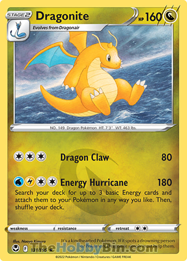 Dragonite #131/195 Holo Rare - Silver Tempest Pokemon card