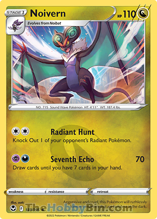 Noivern #133/195 Rare - Silver Tempest Pokemon card