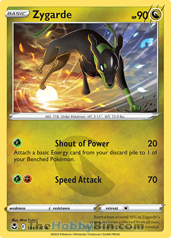 Zygarde #134/195 Rare - Silver Tempest Pokemon card