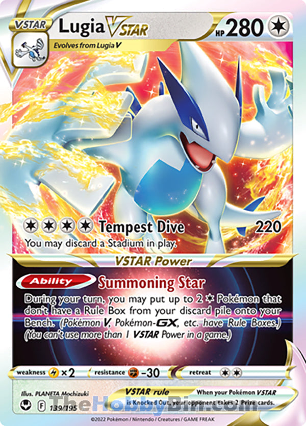 Lugia VSTAR #139/195 Ultra Rare VSTAR - Silver Tempest Pokemon card