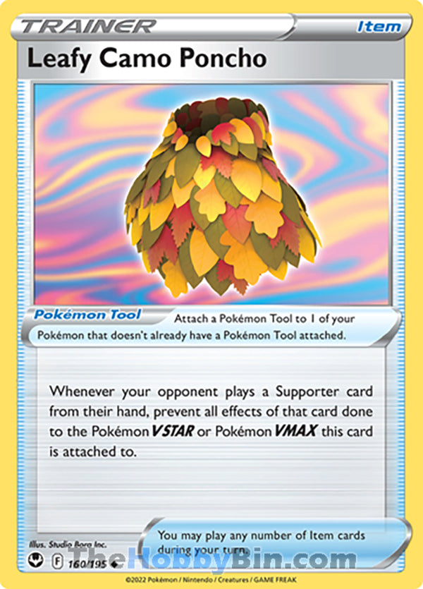 Leafy Camo Poncho #160/195 Uncommon - Silver Tempest Pokemon card