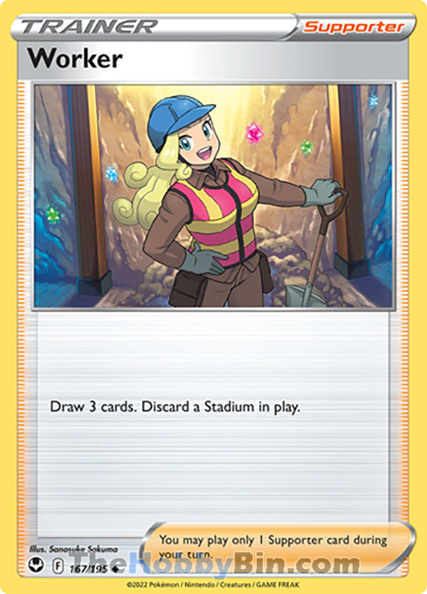 Worker #167/195 Uncommon - Silver Tempest Pokemon card
