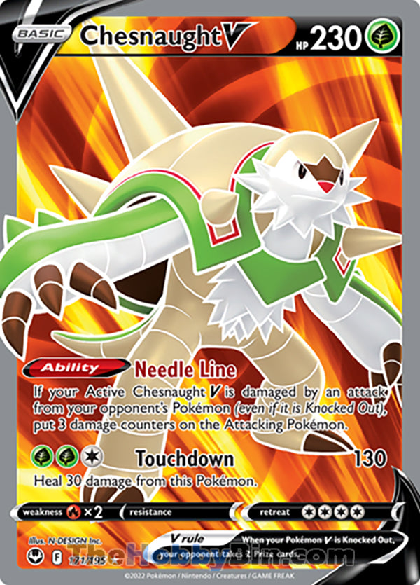 Chesnaught V #171/195 Full Art V - Silver Tempest Pokemon card