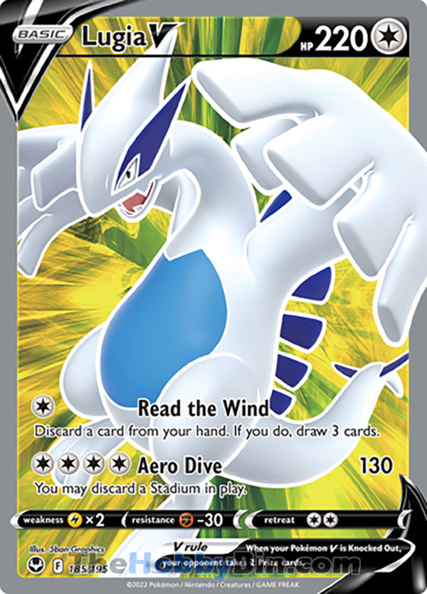 Lugia V #185/195 Full Art V - Silver Tempest Pokemon card
