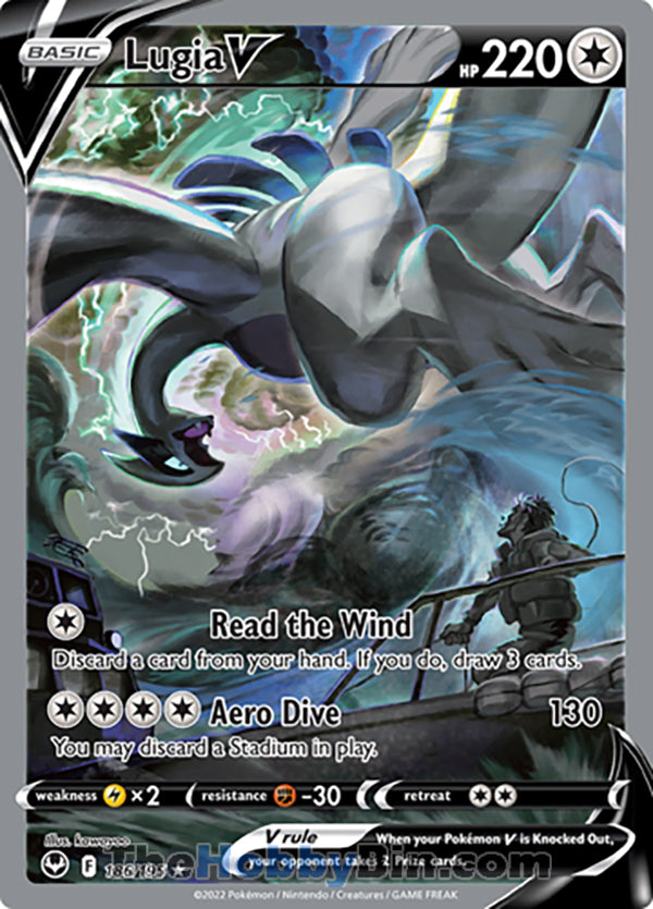 Lugia V #186/195 Alternate Art V - Silver Tempest Pokemon card